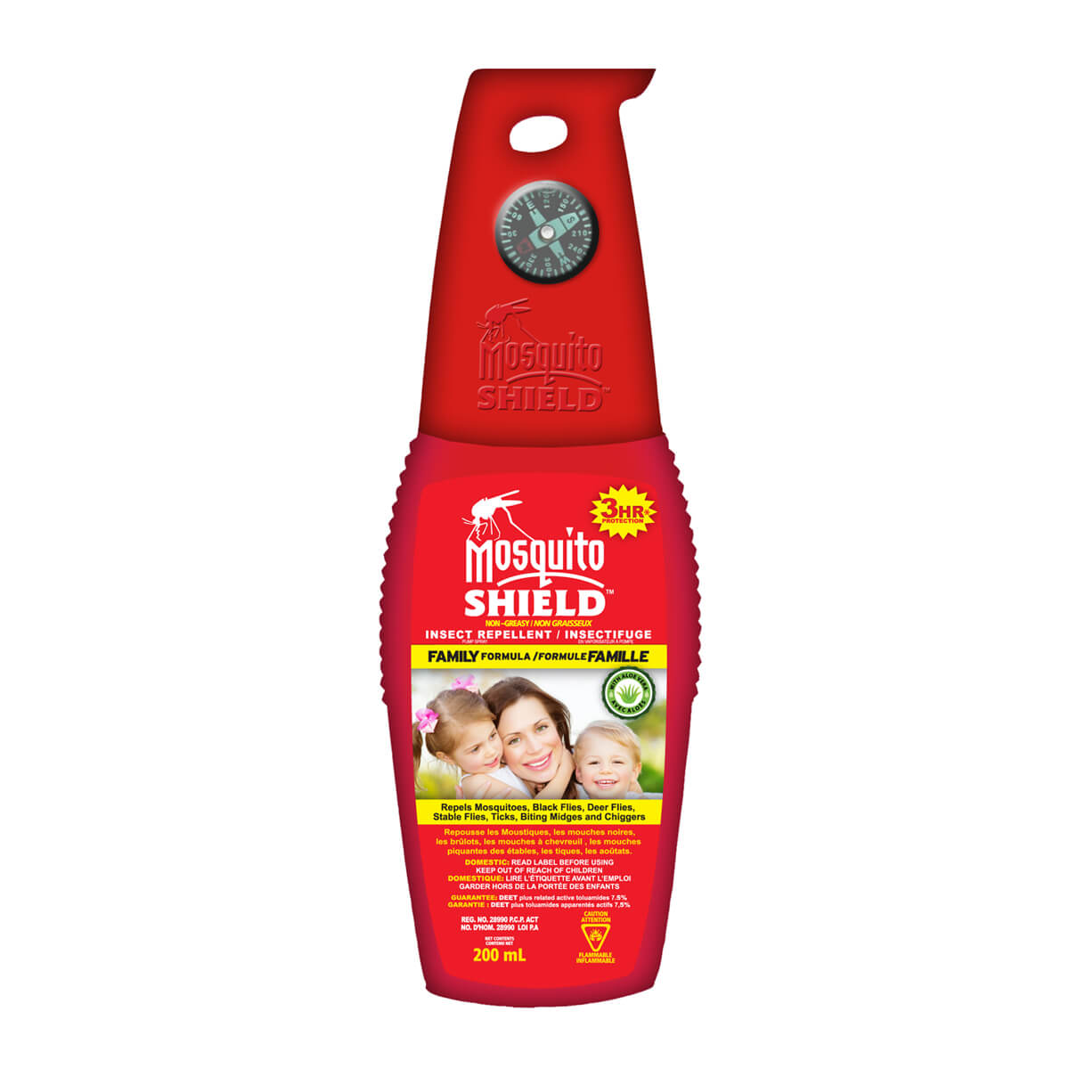 Formule familiale Mosquito Shield - Vaporisateur à pompe (7,5 % Deet) 200 ml