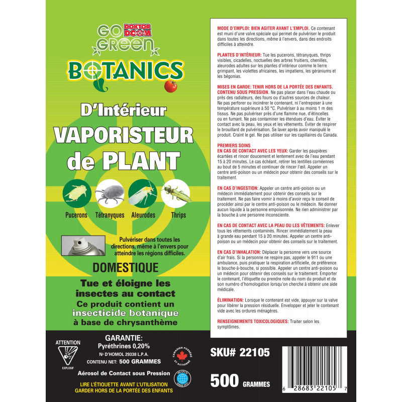 Go Green Botanics Vaporisateur pour plantes d'intérieur 500 g