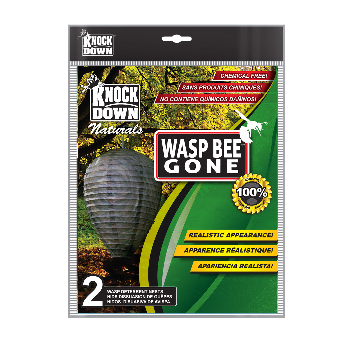 Wasp Bee Gone - Lot de 2 nids de guêpes artificiels